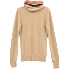 本物 バーバリー BURBERRY ハイネック ニット セーター 長袖 トップス S ウール ブラウン ブラック レッド レディース 衣類 洋服 中古 【フォロー割】