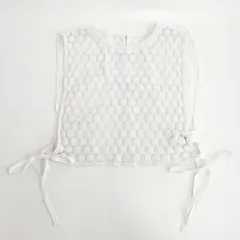 nest Robe ネストローブ　リネンレースつけ襟フリルシャツ　ブラウス白 nest Robe 【2021/定価2.9万】ネストローブ *リネンレースつけ襟