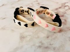 犬 猫 首輪 アクセサリー ハート ピンク ブラック