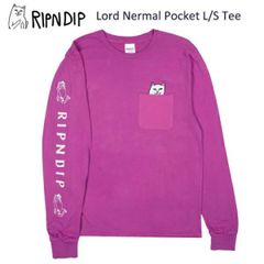 リップンディップRIPNDIP ロンT XL Lord Nermal Pocket ピンク