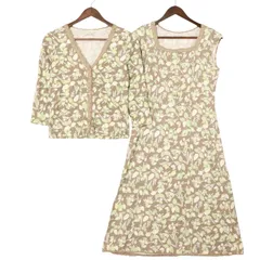 Laura Ashley ローラアシュレイ 通年 花柄 フラワー総柄★ セットアップ カーディガン ワンピース Sz.M/11 レディース
