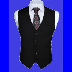 【在庫処分】[HISDERN] スーツベスト メンズ ビジネス 結婚式 チョッキ ジレベスト Vネック 2ポケット 光沢 スリム フィット フォーマル 紳士 礼服 大きいサイズ SV-01