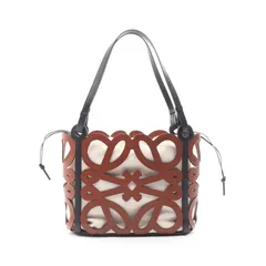 ロエベ LOEWE トートバッグ アナグラム カットアウト トート スモール A821 ブラウン/ナチュラル レザー アナグラム カットアウト トートバッグ レディース Used Aのサムネイル