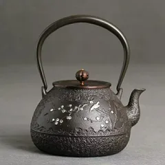 1.2L】鉄急須 伝統模様 南部鉄器 鉄急須 手作 鉄瓶 鉄器 IH 直火 対応 