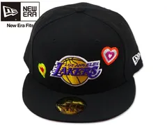 NEWERA【ニューエラ】59FIFTY CHAIN STITCH HEART LOS ANGELES LAKERS BLACK チェーンステッチハート ロスエンゼルス レイカーズ キャップ ブラック 20987