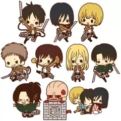 【中古】ストラップ(キャラクター) 全10種セット 「ラバーストラップコレクション 進撃の巨人」