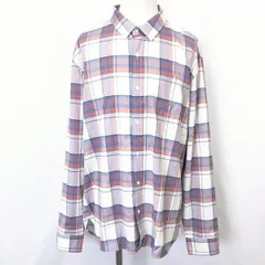 古着 エルエルビーン L.L.BEAN SIGNATURE チェックシャツ 胸ポケット 長袖 服 綿×ポリウレタン XL LL ブラウン×ブルー系×オフホワイト メンズ