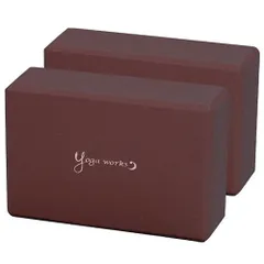 【新着商品】ヨガワークス(Yogaworks) ヨガブロックA 2個セット バーガンディー EVA YW-E321-C008のサムネイル