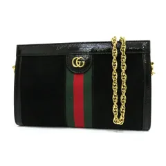 中古 美品 グッチ チェーンバッグ シェリーライン オフィディア スモール Aランク ブラック スエード レザー GUCCI 【送料無料】【西神店】