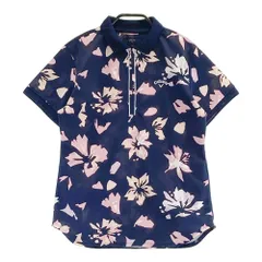 サイズ：L CALLAWAY キャロウェイ  ハーフジップ 半袖ポロシャツ 花柄 ネイビー系 [240101316491]# ゴルフウェア レディース ストスト