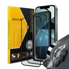 GOBUKEE[2+1枚セット][アンチグレア][フルカバー]iPhone13Proガラスフィルム強化ガラスカメラレンズプロテクターiPhone13Pro用液晶保護ガラス指紋防止/サラサラタッチ感/つや消し/ガイド付き/貼り…