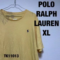 POLO RALPH LAUREN Tシャツ 半袖 XL ライトオレンジ ワンポイント 刺繍 ロゴ RN41381 ポロラルフローレン 古着 TK11013