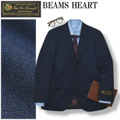 ビームス ハート BEAMS HEART ロロピアーナ Loro Piana SUPER150’s シングル 段返り3B テーラードジャケット アンコンジャケット ブレザー 通年 44 ネイビー メンズ