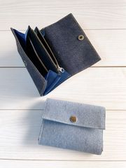 岡山デニム　倉敷帆布　 コンパクト財布　ミニ財布 ファスナー付き　　畳べり