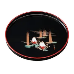 紀州塗り お盆 トレー 7寸 丸盆 熊野古道 茶盆 おしゃれ おぼん トレイ 和風 和モダン 飾り 日本製 国産