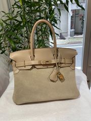 【新品同様品】HERMES エルメス バーキン 30 グリズリー×スイフト アルジル シャンパンゴールド金具 P刻印□ コンビ スウェード 中古 ハンドバッグ トートバッグ レディース 女性用 ブランド グレー 本革 レザー カーフ スエード ギフト バック