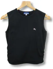 バーバリーブルーレーベル ニットベスト ラクーンファー ホース刺繍 白 Y2K シャギーニット 肩開き風プルオーバー(110cm ラベンダー