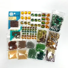 ビーディングパーツ　★オレンジ、ブラウン、グリーン系