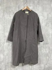 N. NATURAL BEAUTY BASIC 無地 ノーカラー コート sizeM/茶 ◆■ レディース