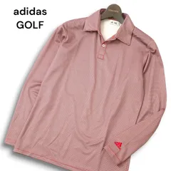 【美品】adidas GOLF アディダス ゴルフ 通年 ロゴ刺?★ 長袖 チェック ポロシャツ Sz.S メンズ