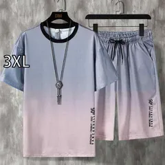 [3XL]メンズ ファッション 服 男性用 オシャレ シンプル 大人 かっこいい 大きいサイズ ストリート 紳士服 夏 冷感 半袖 T シャツ 薄手 カジュアル スポーツ パンツ スーツ セット