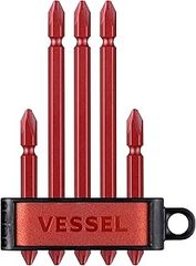 ベッセル(VESSEL) 両頭ビット プレミアム 5本組 +2×65 2本/+2×110 3本 (レッド) A145P-PRE