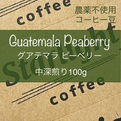 グアテマラ　ピーベリー　農薬不使用コーヒー豆　100g
