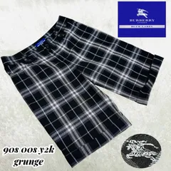 バーバリーブルーレーベル BURBERRY BLUE LABEL  ハーフパンツ モヘヤ 短パン ノバチェック ロゴボタン ホースロゴ Y2K 平成 サイズ S