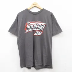 XL/古着 半袖 Tシャツ メンズ レーシングカー クルーネック 濃グレー 25jul19 中古