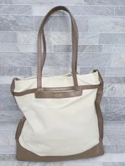 ◇ Θ TREASURE TOPKAPI キャンバス トート　バッグ アイボリー　ブラウン レディース P  【1409090036293】