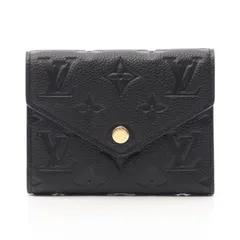 ルイ・ヴィトン LOUIS VUITTON 三つ折り財布 ポルトフォイユ ヴィクトリーヌ M64060 ノワール レザー ポルトフォイユ・ヴィクトリーヌ レディース Used A