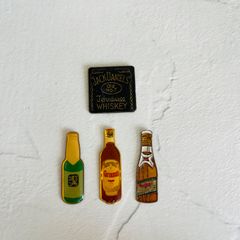 【フランス直輸入】ピンズ 4個 まとめ ピンバッジ ヴィンテージ ジャックダニエル留め具付 J004