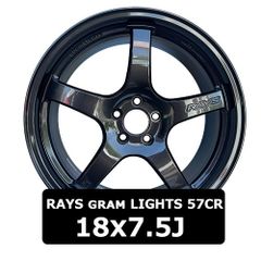 18インチ アウトレットアルミホイール RAYS gram LIGHTS 57CR 18×7.5J 50 100x4 スーパーダークガンメタ 4本「在庫あり」RHO-1