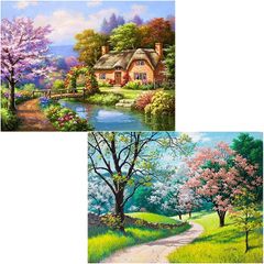 新品 5Ｄダイヤモンドアート キット ダイアモンドビーズ絵画キット DIY・手作り絵画手芸キット 5D モザイクアート ハンドメイド かわいい 芸術品 装飾 ダイヤモンド塗装 全面貼り付けタイプ (森)
