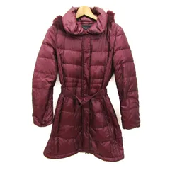インディヴィ ダウンジャケット ジャンパー アウター ダウンコート ファー付き レディース 38サイズ ワイン INDIVI 【中古】
