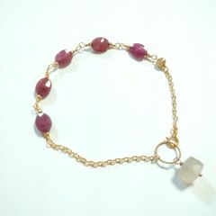 new!　14KGF　たっぷり♡ルビーのブレスレット