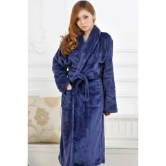 ☆ ネイビー ☆ ふわふわバスローブ ルームウェア ykbthrobe バスローブ タオル地 レディース ママ ガウン タオルローブ メンズ ユニセックス 男女兼用 パイル タオル マイクロファイバー フランネル生地 厚手 厚地 ナイトガウン カーディガン