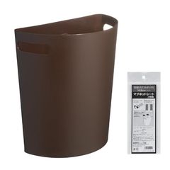 イセトウ(Isetou) ゴミ箱 壁掛けダストボックス Meluna(メルナ) チョコブラウン 9L 幅28.4×奥行16.3×高さ32.0cm 日本製 マグネット付 壁掛け可能 取っ手付き 壁掛けフック付き キッチン I-525 1