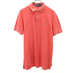 ポロバイラルフローレン 半袖 ポロシャツ L ピンク系 Polo by Ralph Lauren 鹿の子地 メンズ 古着 【240506】