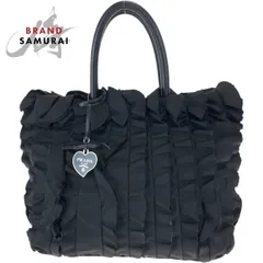 ✨美品✨プラダ Prada フリル ハンドバック ナイロン ブラック PRADA - ✨美品✨プラダ Prada フリル ハンドバック ナイロン