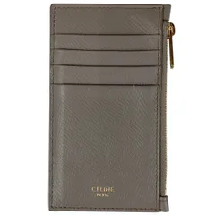 セリーヌ CELINE ロゴ カードケース コンパクト カードホルダー 小銭入れ カードケース レザー グレージュ 10B683BEL レディース 【中古】のサムネイル