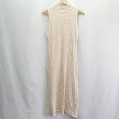 ◇ natural couture ニット ハイネック ノースリーブ ロング丈 ワンピース サイズF アイボリー レディース E  【1405140043877】のサムネイル