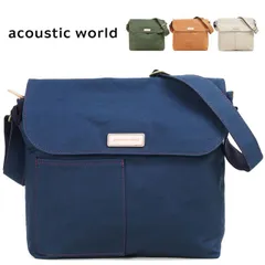 ショルダーバッグ メンズ acoustic world アコースティックワールド ステッチ ブランド 横型 キャンバス 帆布 斜めがけ バッグ 肩掛け A4 日本製 撥水 カジュアル メンズ バッグ 海外 旅行 バッグ aw01904