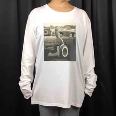オリジナル ロンT クラシックカー レトロ おしゃれ ピンナップガール セピア ロンT 長袖 Tシャツ S M L XL タイト ジャスト 大きい ビッグ オーバーサイズ メンズ レディース ユニセックス ピンククリーム