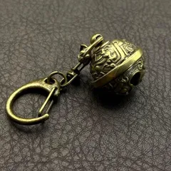 真鍮 キーホルダー ガーディアンベル 鈴 D ビンテージ ヴィンテージ ハンドメイド 風水 開運 金運 縁起物 129