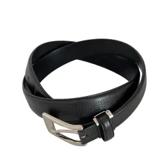 COMME CA MEN コムサ ベルト 黒 スクエア 冠婚葬祭 スーツ ビジネス 高級感