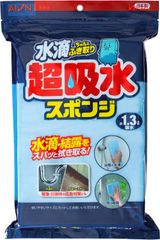 K025	アイオン 超吸水スポンジ ブルー 最大吸水量 約1.3L 1個入 日本製 PVA素材 絞ればすぐに元の吸水力復活 結露対策 水滴ちゃんとふき取り 616-B　女性でも片手で絞れる　サッシ　窓　冬　結露　カビ　そうじ　	4540104261625