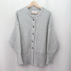 ◇ ⊇ ADAM ET ROPE アダムエロペ ミドルゲージ 長袖 カーディガン サイズF ライトブルー系 レディース E  【1506190011974】