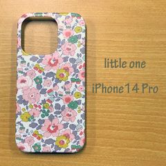 【リバティ生地】ベッツイサーモンピンク  iPhone14Pro