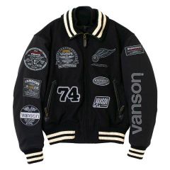 VANSON ブラックジャケット フード付き - メルカリ